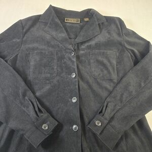 Compagnie Internationale Express Women’s Shirt Faux Suede Button Up Sz L Vintage